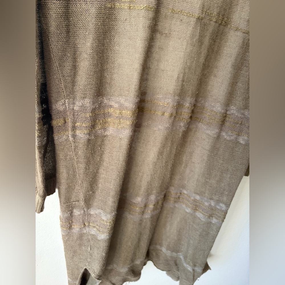 Free People Open Knit Green Brown Duster Cardigan Sweater Women’s Extra Small XS - Picture 12 of 14